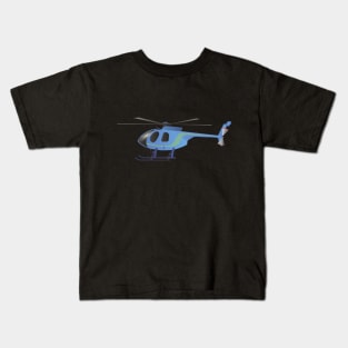 Light Blue Helicopter Kids T-Shirt